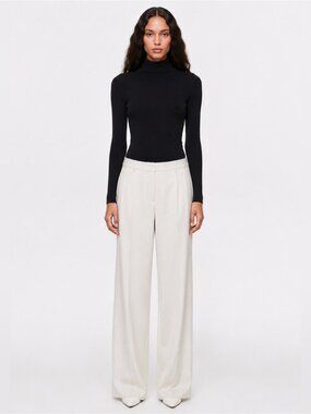 MAJE black ribbed knit bodycon turtleneck longsleeve top jumper chic s/ xs NEW